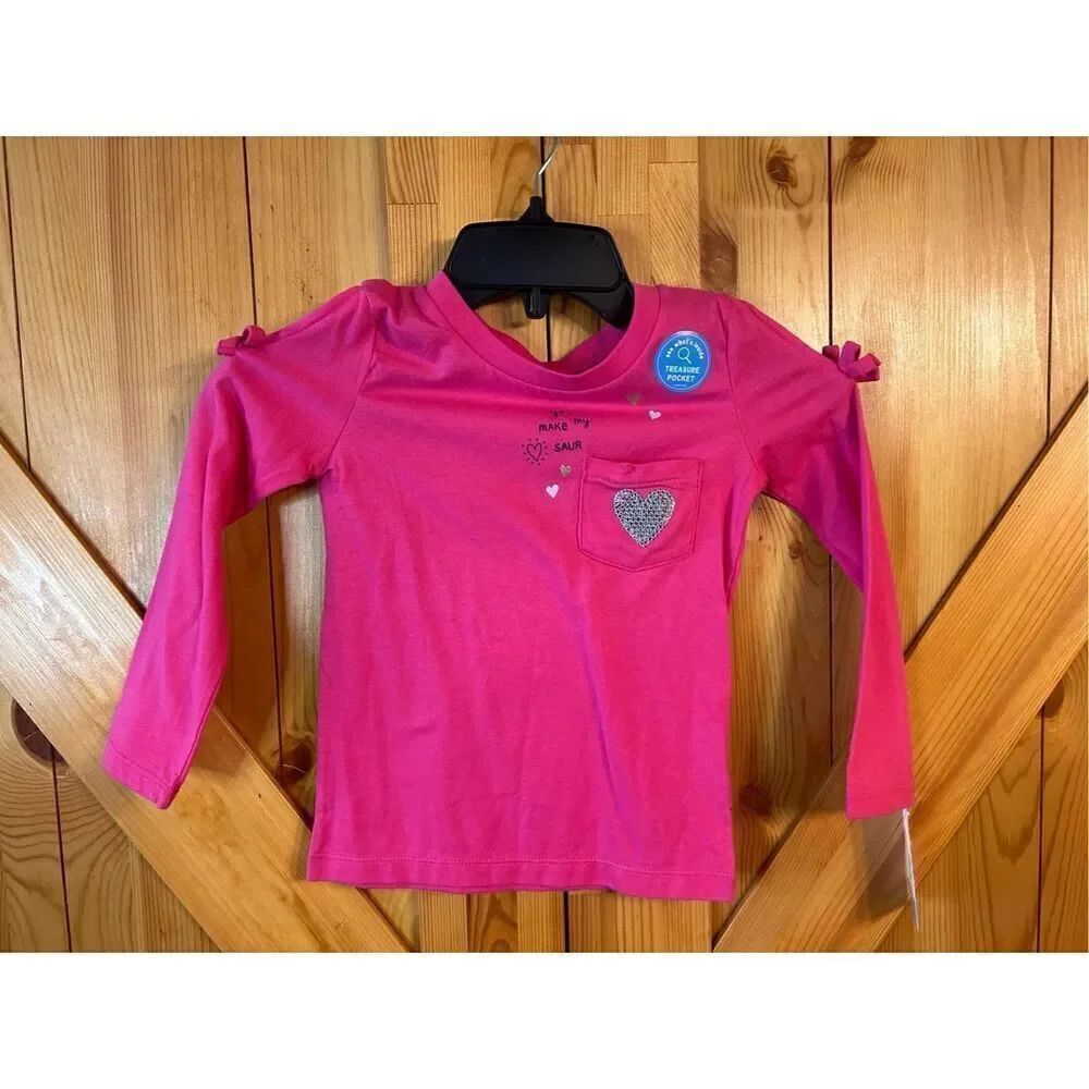Carter’s girls long sleeve cold shoulder shirt treasure pocket NWT 4T(4419)